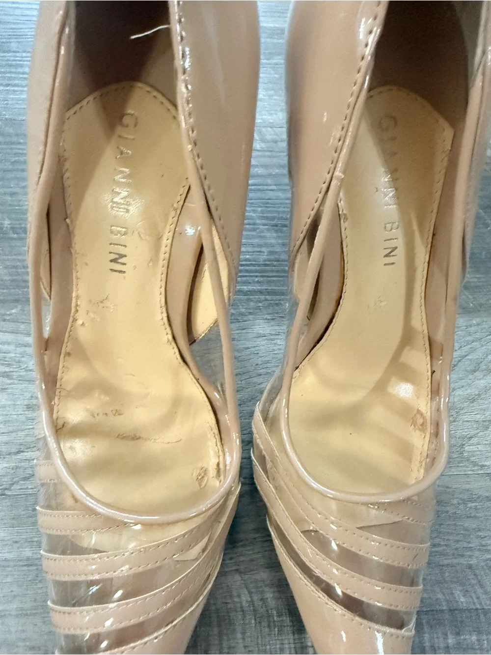 Gianni Bini Blush Patent Pointed-Toe Strappy Pumps
